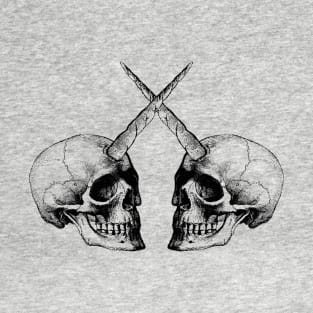 Unicorn Skull Twins T-Shirt